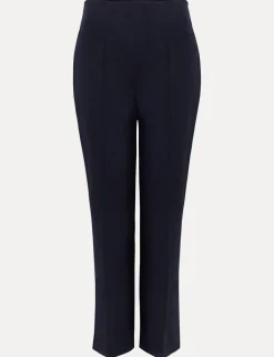 Cotton Blend Slim Fit Cropped Trousers