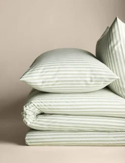 Cotton Blend Striped Bedding Set
