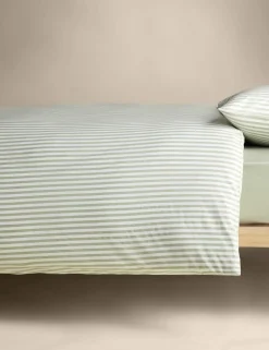 Cotton Blend Striped Bedding Set