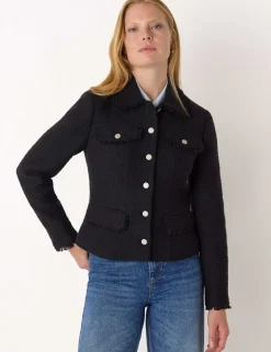 Cotton Blend Textured Blazer