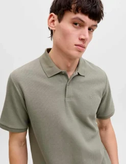 Cotton Blend Textured Polo Shirt