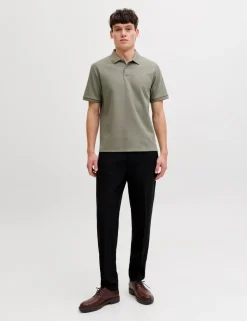 Cotton Blend Textured Polo Shirt