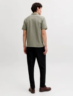Cotton Blend Textured Polo Shirt