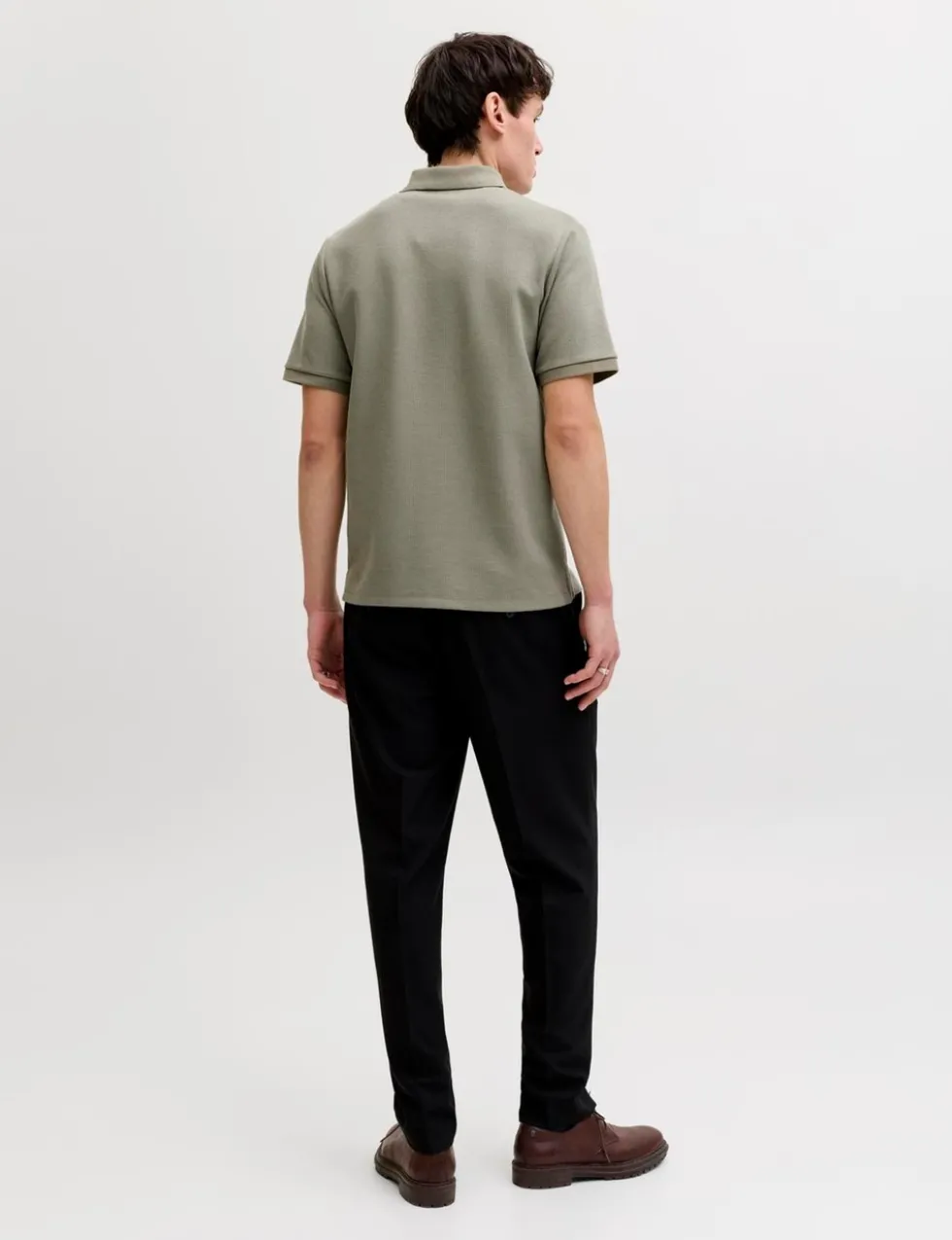 Cotton Blend Textured Polo Shirt