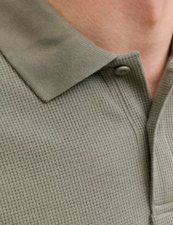 Cotton Blend Textured Polo Shirt