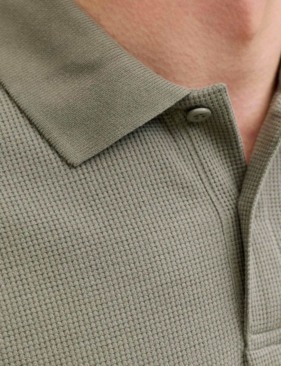 Cotton Blend Textured Polo Shirt