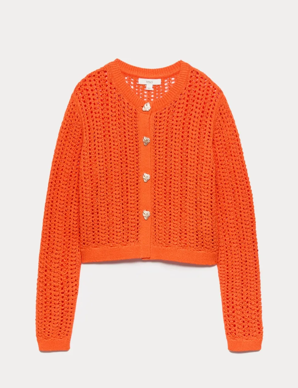 Cotton Blend Textured Slim Fit Cardigan