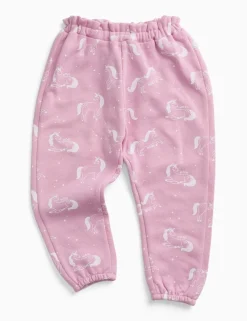 Cotton Blend Unicorn Frill Waist Joggers (3 Mths-6 Yrs)