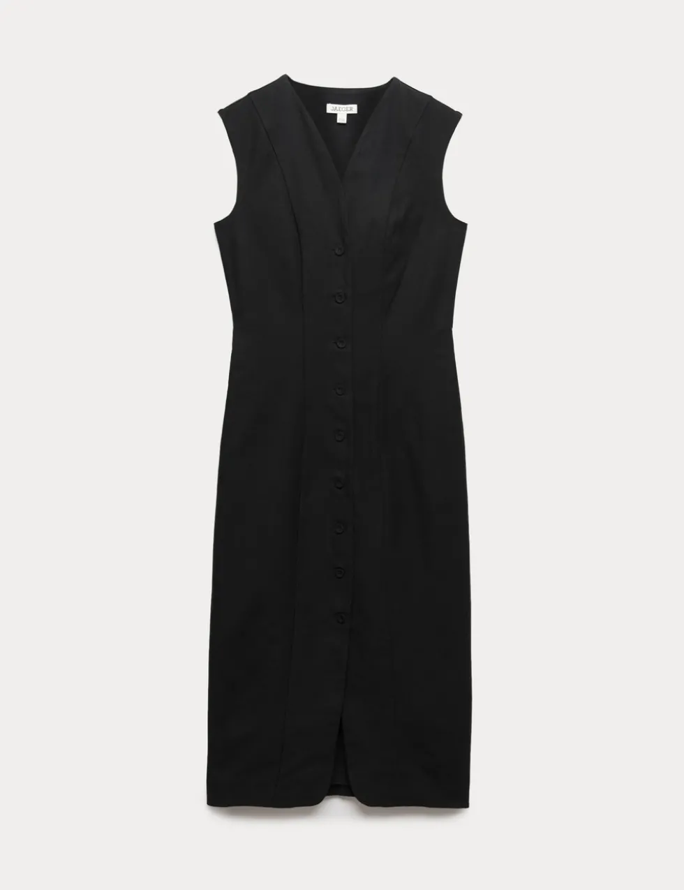 Cotton Blend V-Neck Midaxi Column Dress