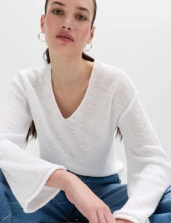 Cotton Blend V-Neck Slim Fit Jumper