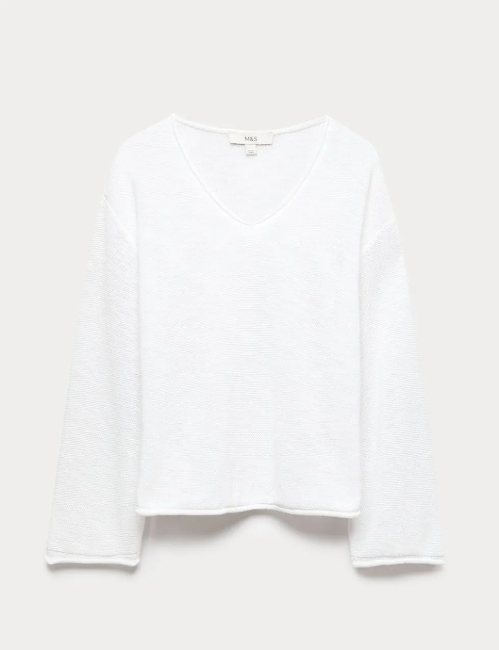 Cotton Blend V-Neck Slim Fit Jumper