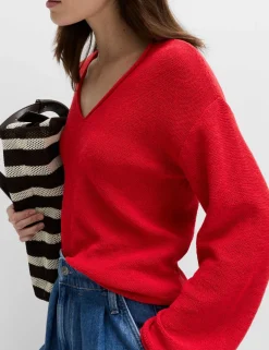 Cotton Blend V-Neck Slim Fit Jumper