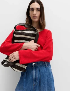 Cotton Blend V-Neck Slim Fit Jumper