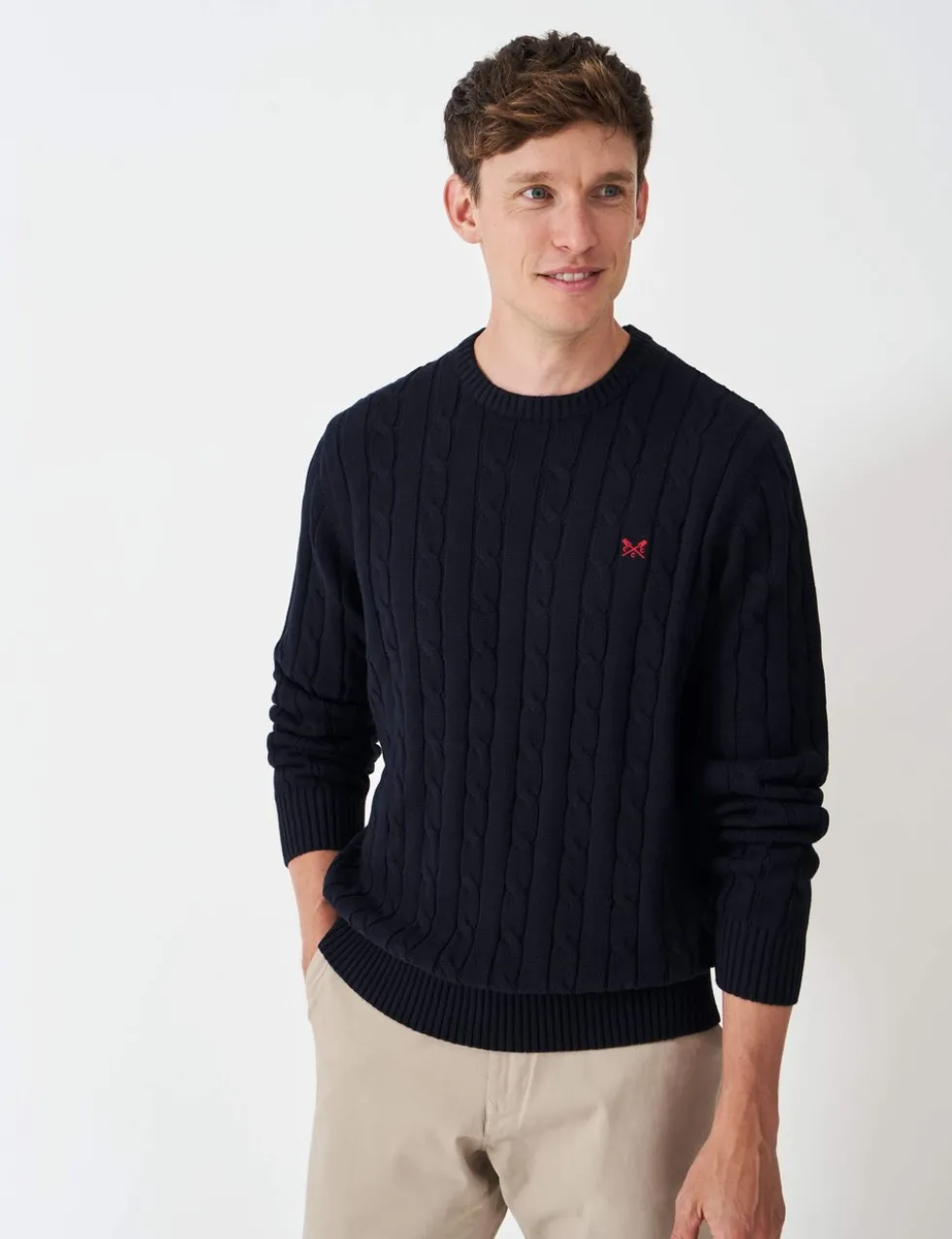 Cotton Cable Crew Neck Jumper