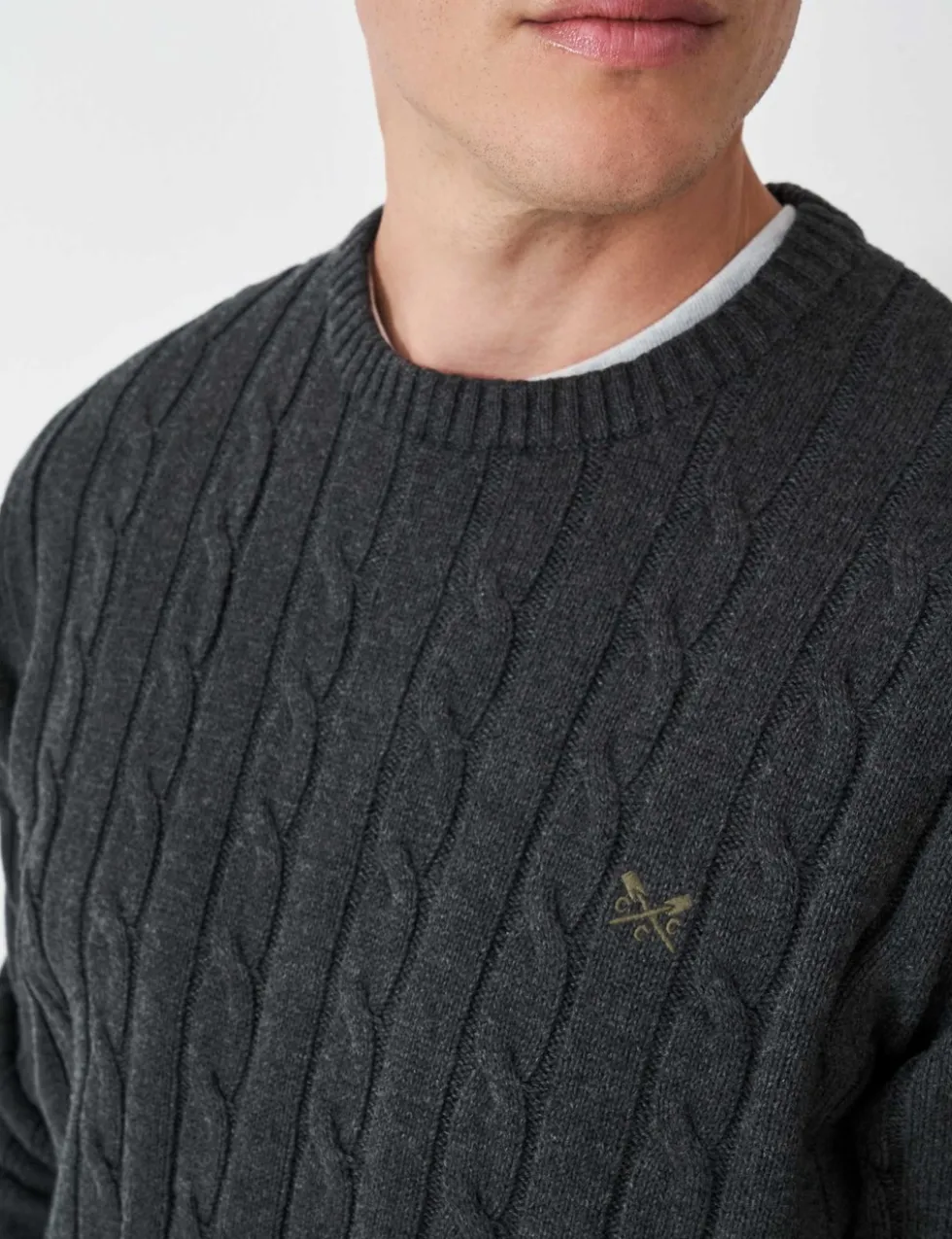 Cotton Cable Crew Neck Jumper