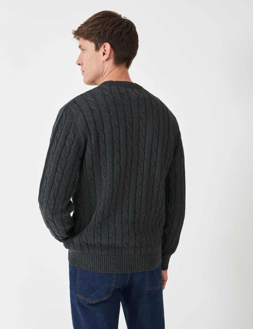 Cotton Cable Crew Neck Jumper