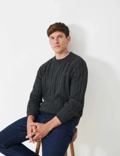Cotton Cable Crew Neck Jumper