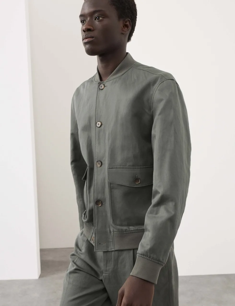 Cotton Linen Blend Bomber
