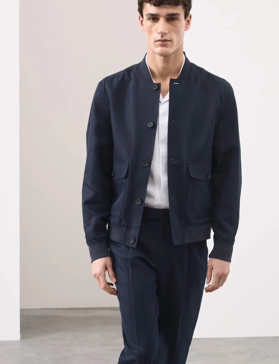 Cotton Linen Blend Bomber