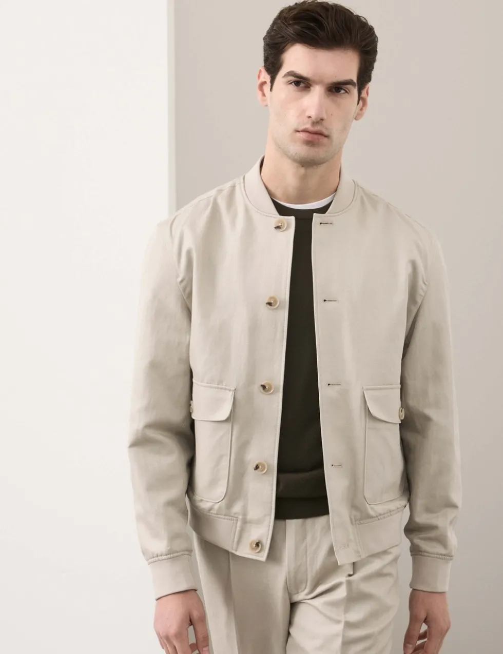Cotton Linen Blend Bomber