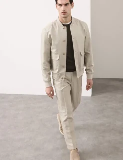 Cotton Linen Blend Bomber