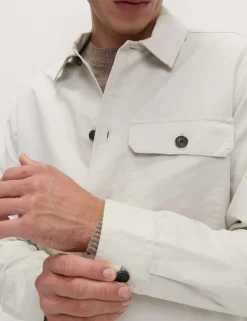 Cotton Linen Blend Overshirt