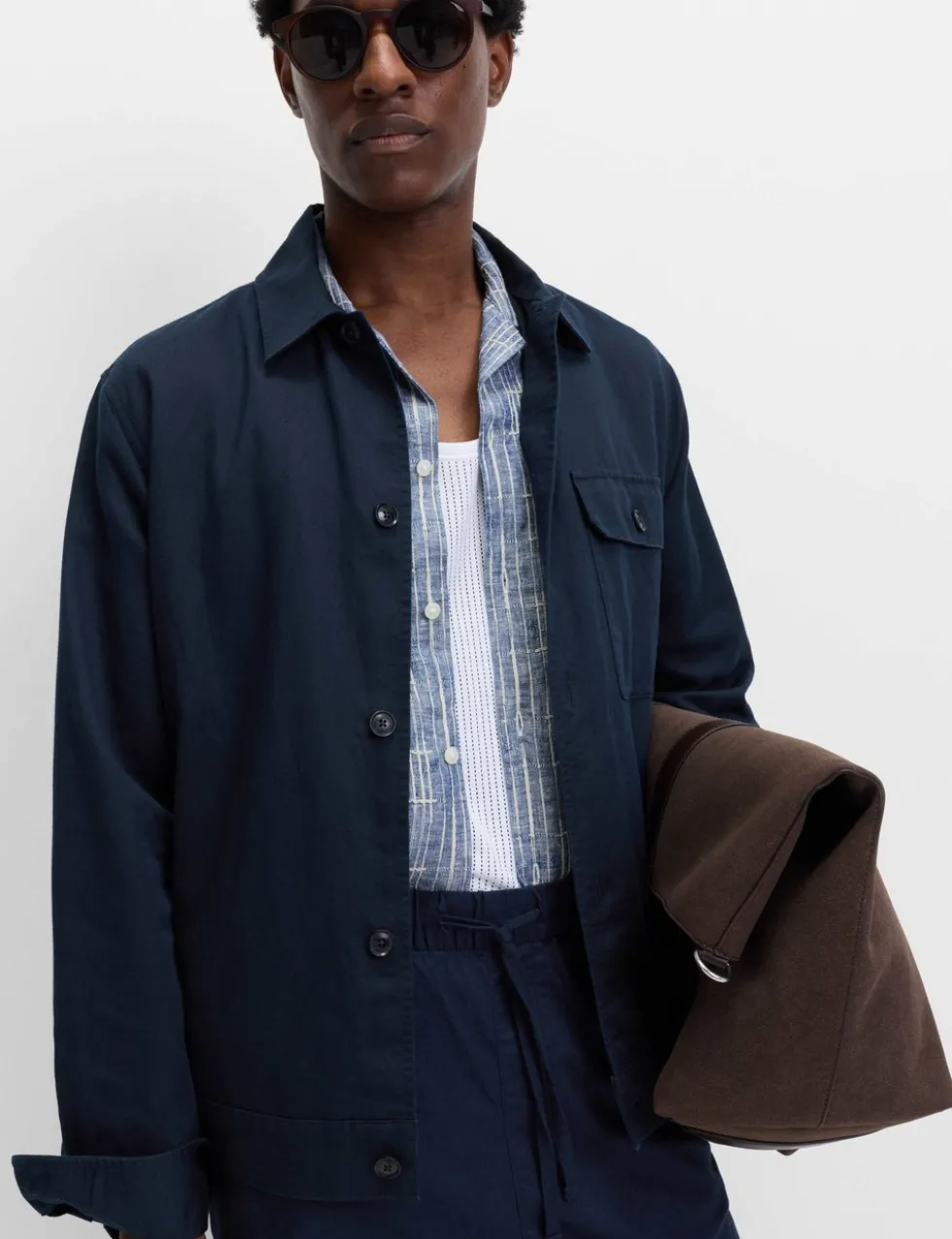 Cotton Linen Blend Overshirt