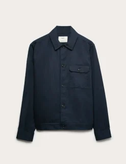 Cotton Linen Blend Overshirt
