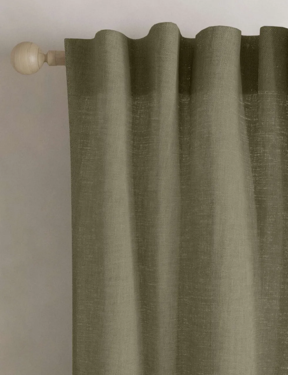 Cotton Linen Blend Sheer Multiway Curtains