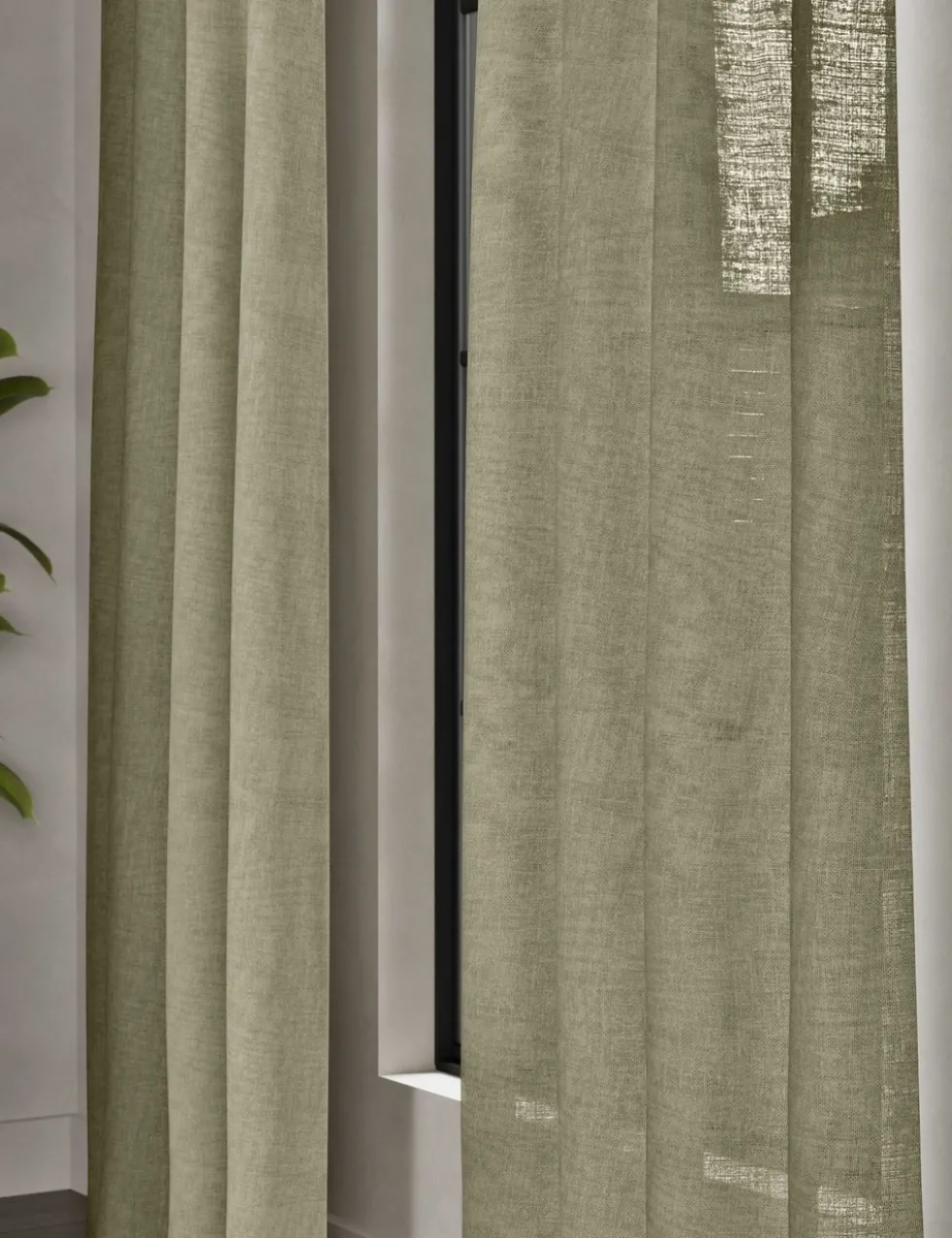 Cotton Linen Blend Sheer Multiway Curtains