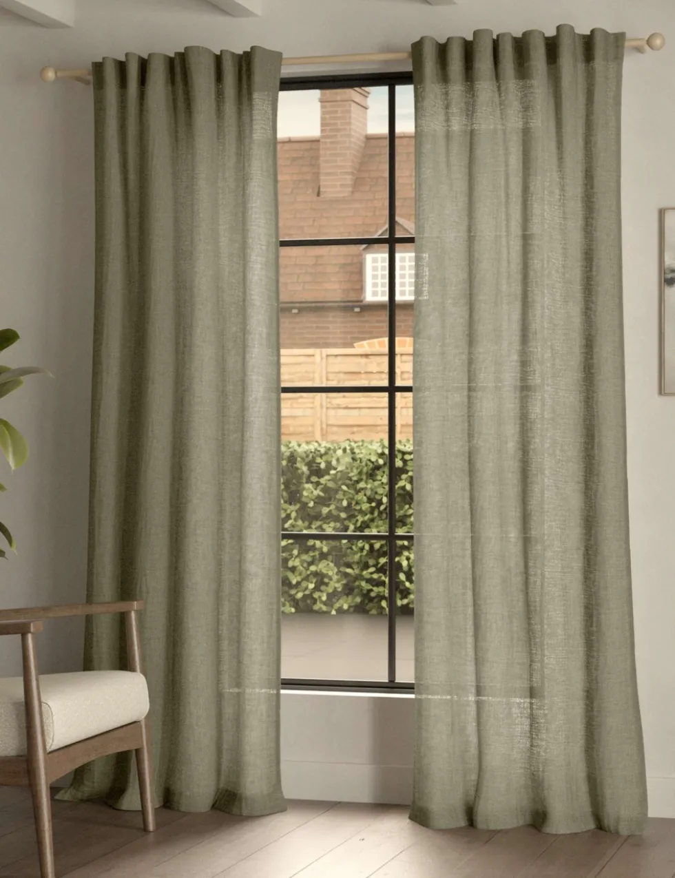 Cotton Linen Blend Sheer Multiway Curtains