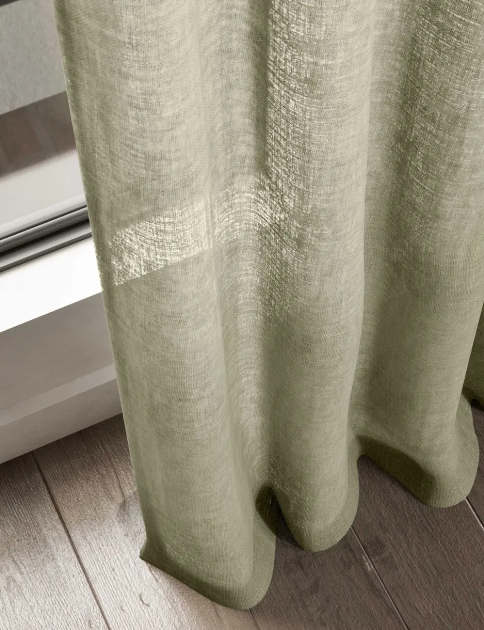 Cotton Linen Blend Sheer Multiway Curtains