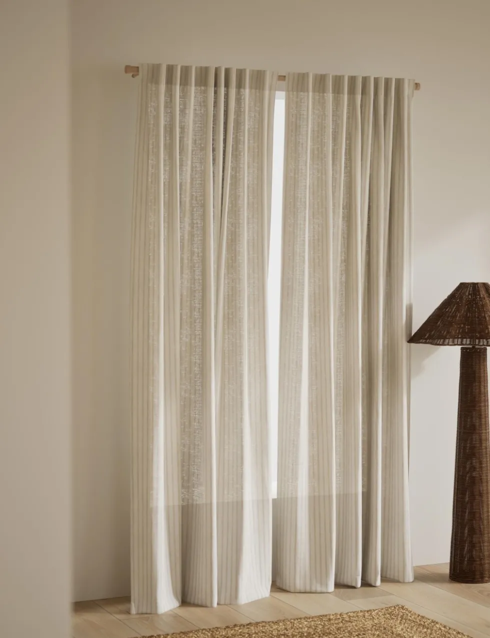 Cotton Linen Blend Sheer Multiway Curtains