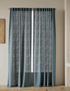 Cotton Linen Blend Sheer Multiway Curtains