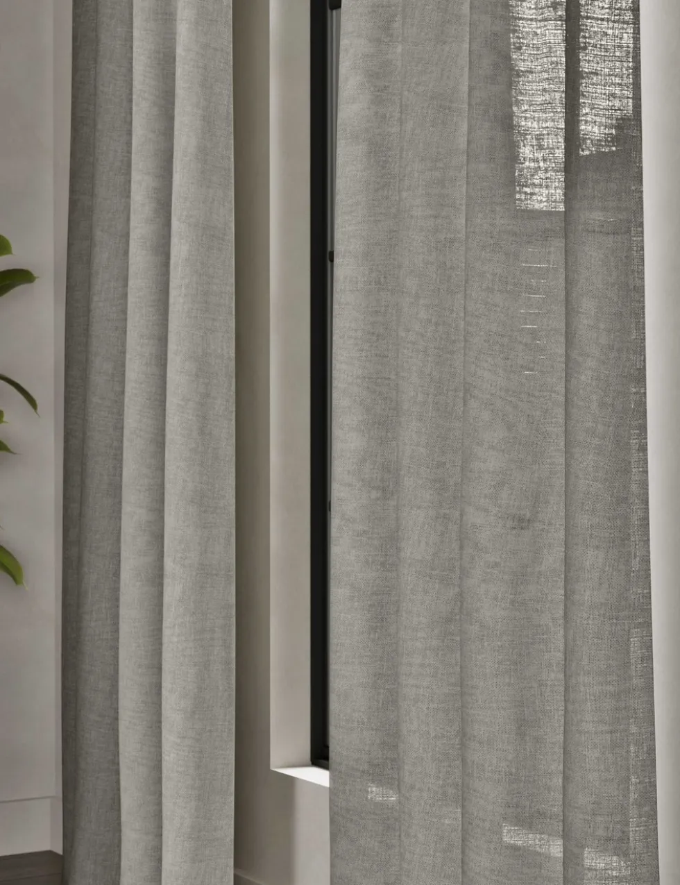 Cotton Linen Blend Sheer Multiway Curtains