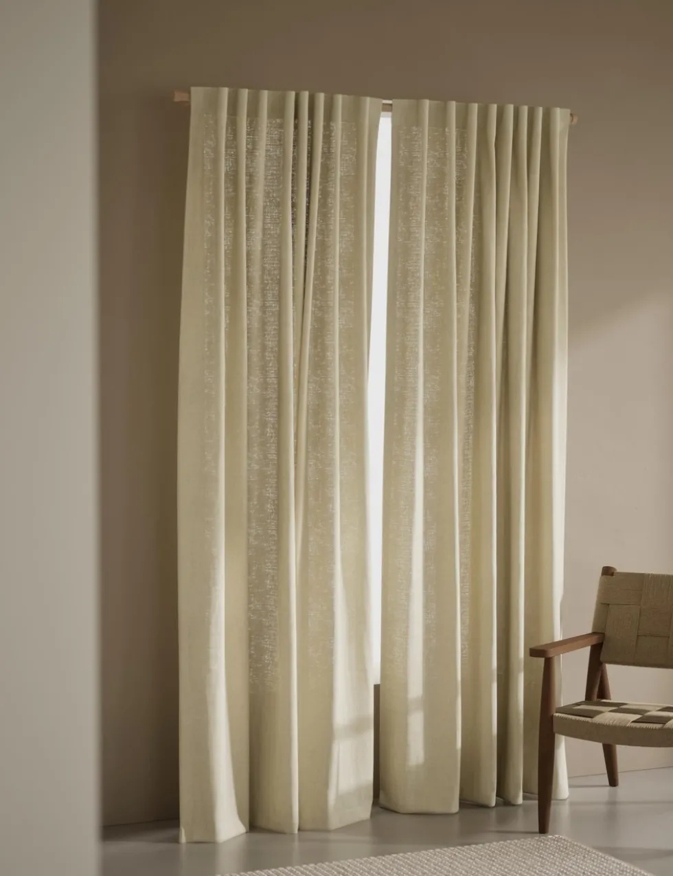 Cotton Linen Blend Sheer Multiway Curtains