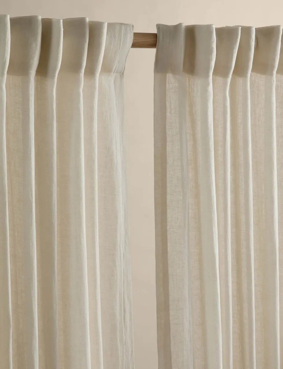 Cotton Linen Blend Sheer Multiway Curtains