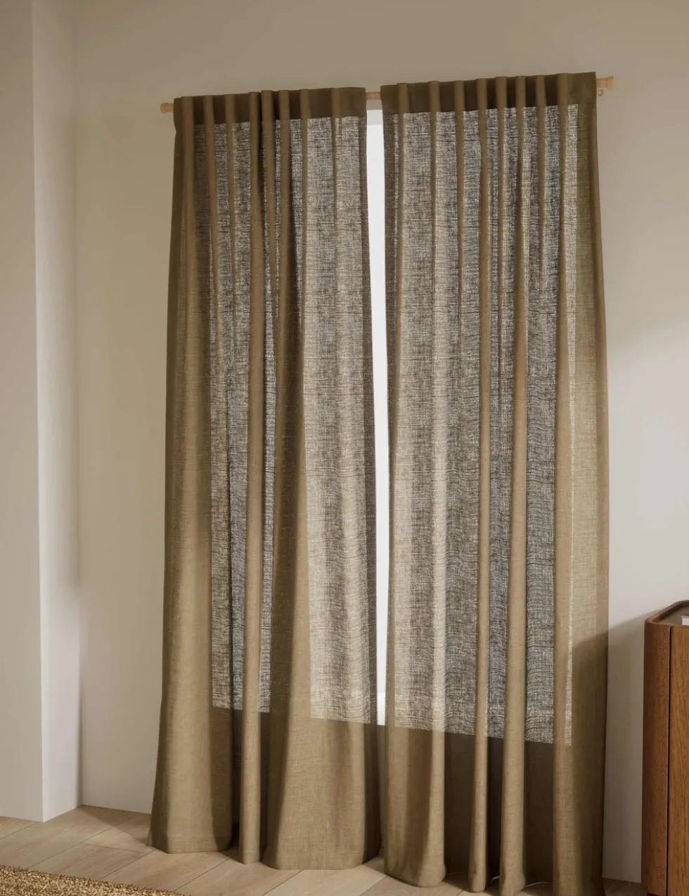 Cotton Linen Blend Sheer Multiway Curtains