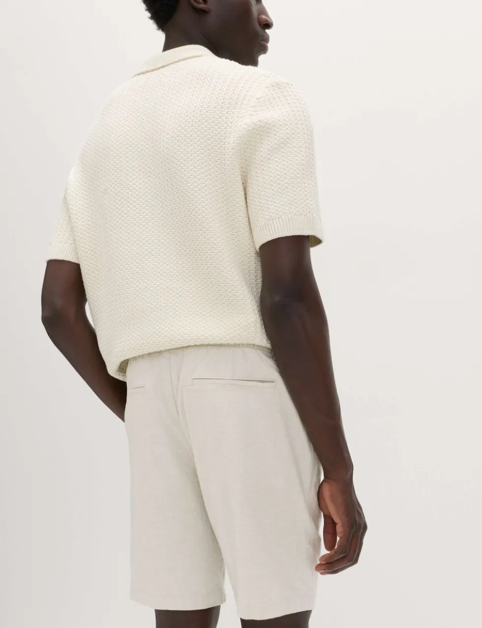 Cotton Linen Blend Stretch Shorts