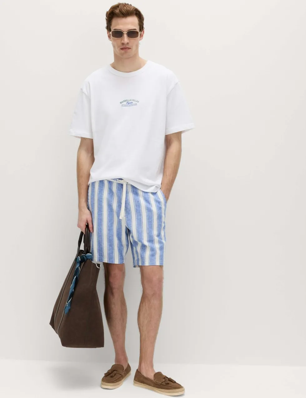 Cotton Linen Blend Stretch Shorts