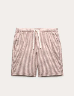 Cotton Linen Blend Stretch Shorts