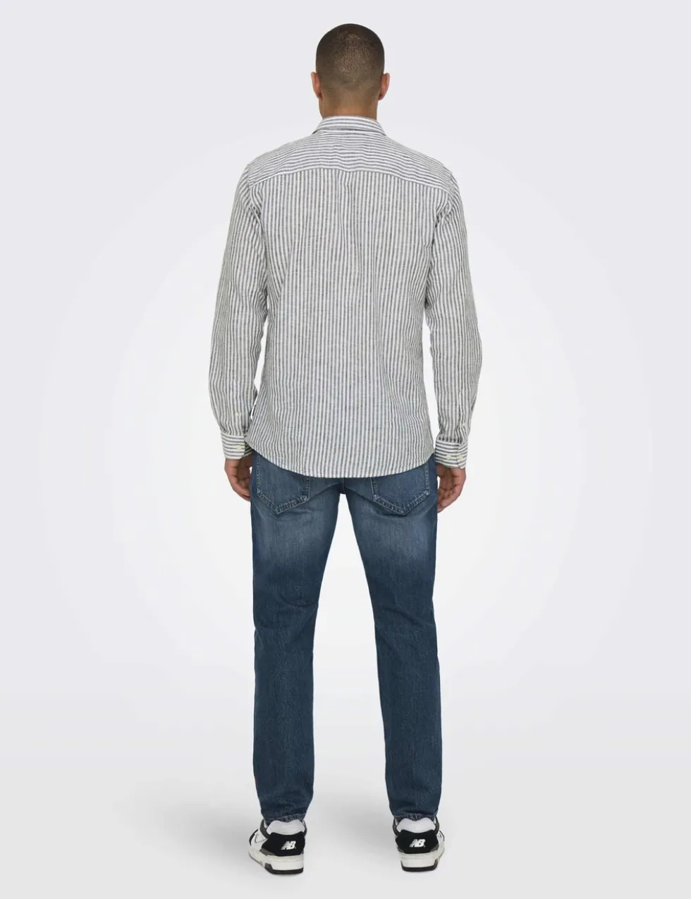Cotton Linen Blend Striped Shirt