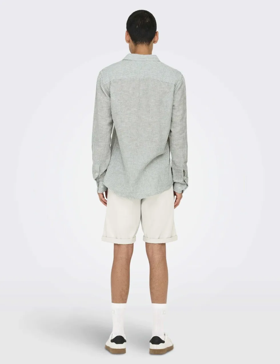 Cotton Linen Blend Striped Shirt