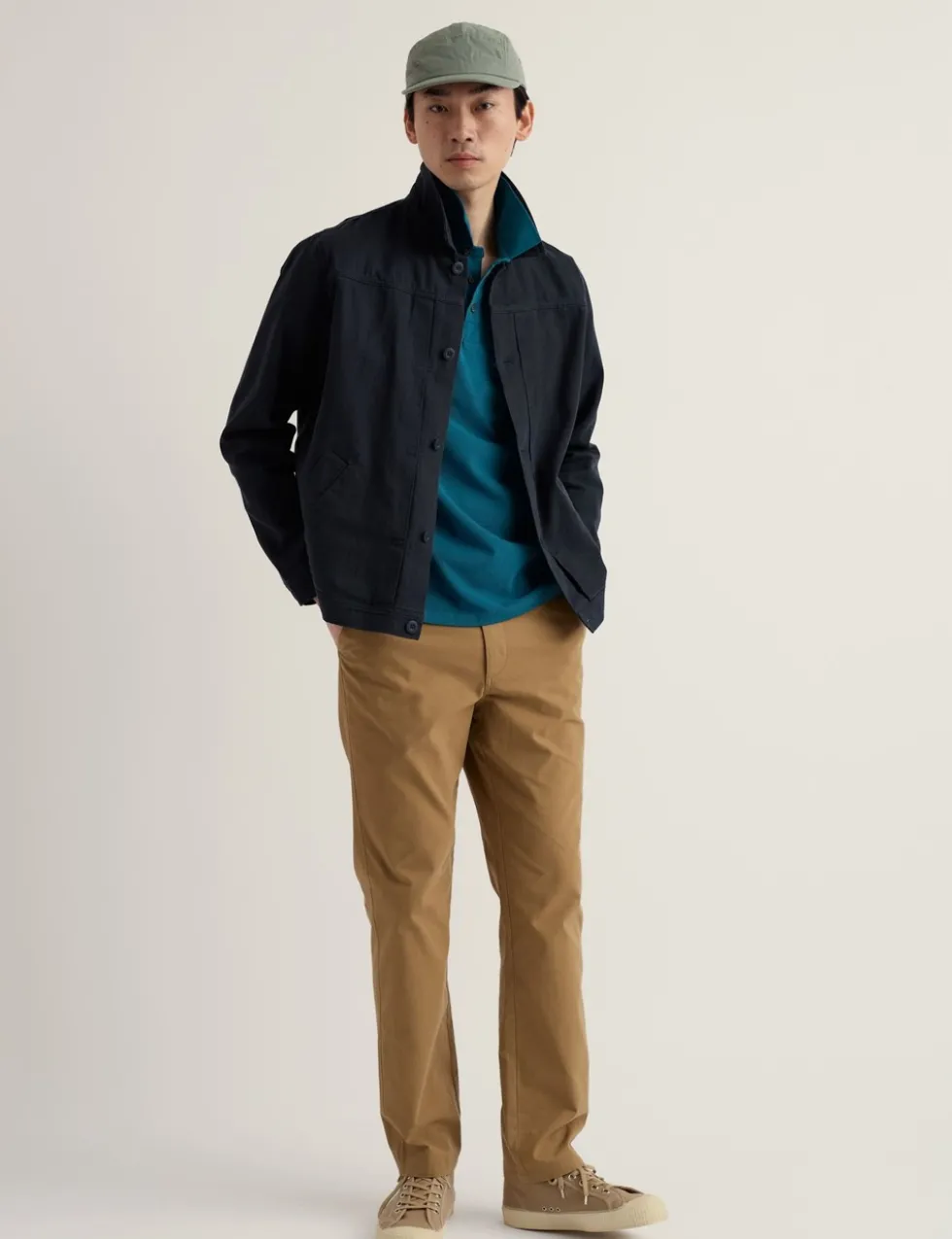 Cotton Linen Blend Utility Jacket