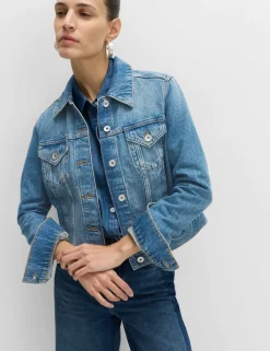 Cotton Lyocell Blend Denim Trucker Jacket