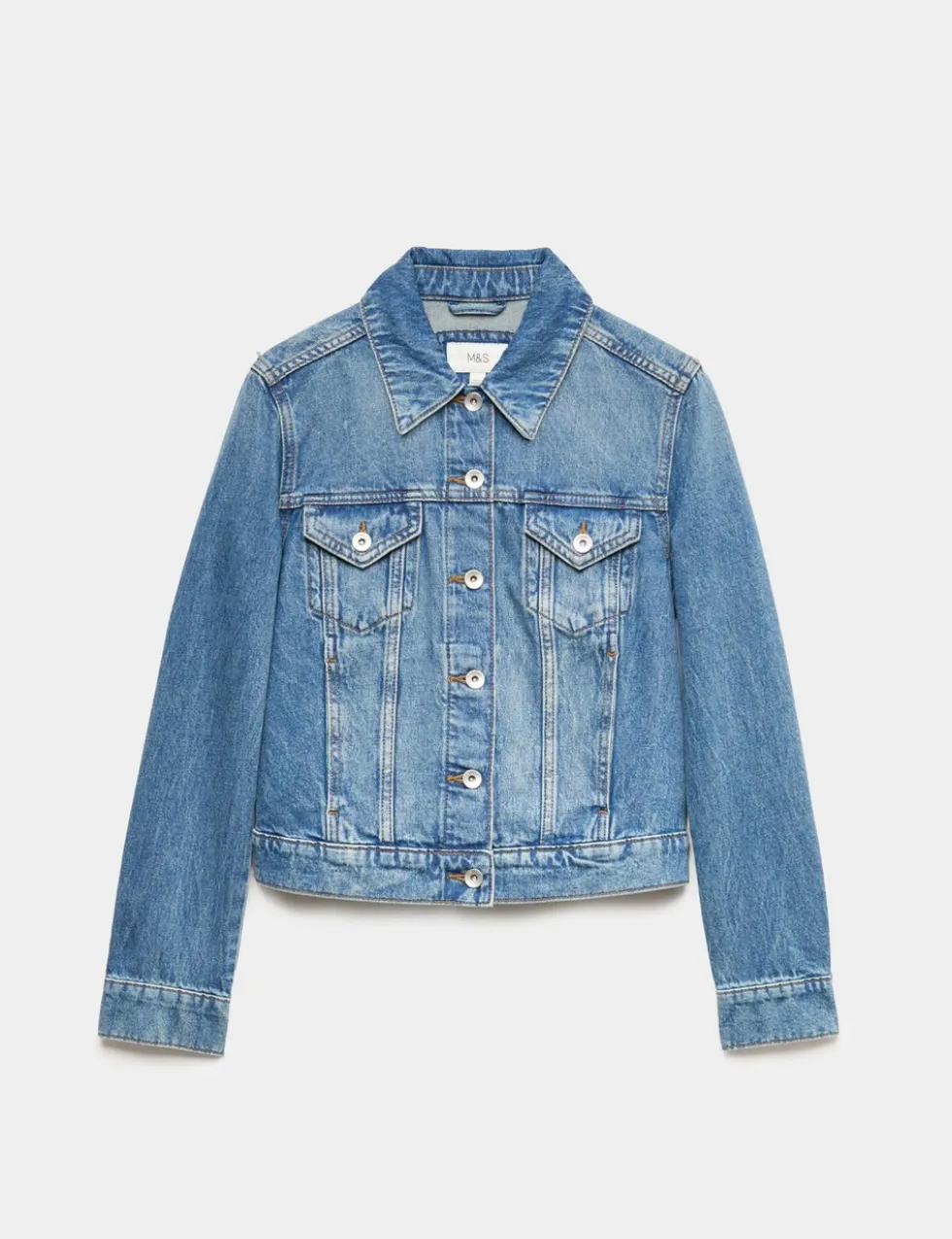 Cotton Lyocell Blend Denim Trucker Jacket