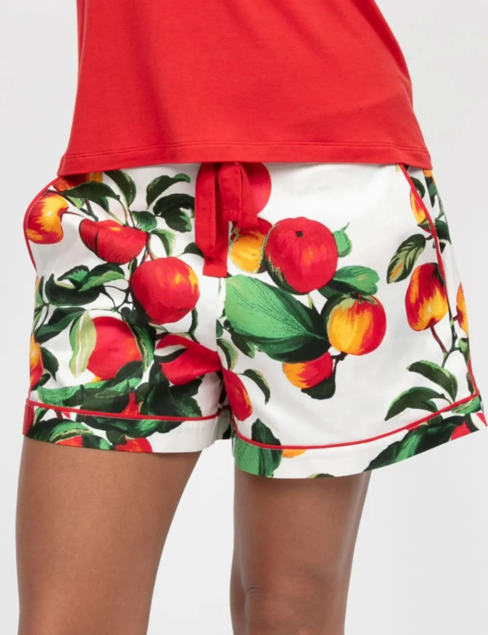 Cotton Modal Apple Print Pyjama Shorts