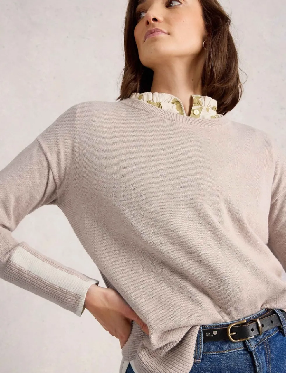 Cotton Modal Blend Crew Neck Jumper