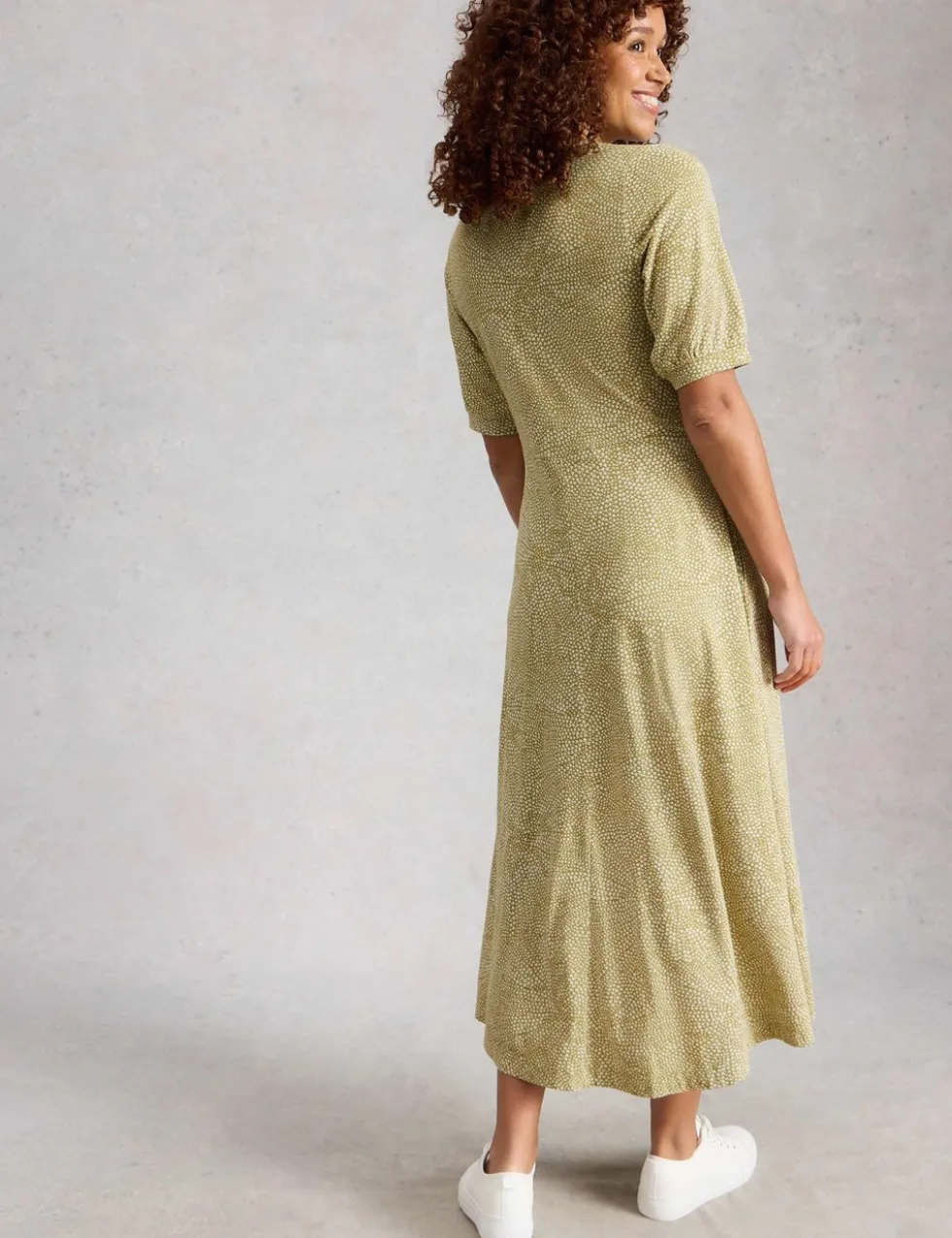 Cotton Modal Blend Jersey Midi Tea Dress