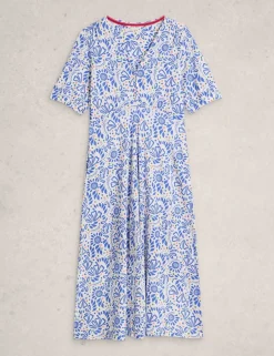Cotton Modal Blend Jersey Midi Tea Dress